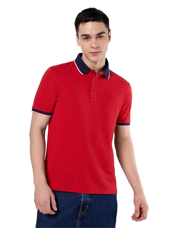 Symbol Premium Men's 100% Cotton Solid Polo T-Shirt - Regular Fit | Pique Knit